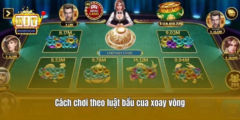 Cách chơi theo luật bầu cua xoay vòng